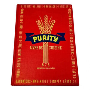 Purity Cookbook Livre de Cuisine Red Gold 1945 Edition HC Francais‎ French